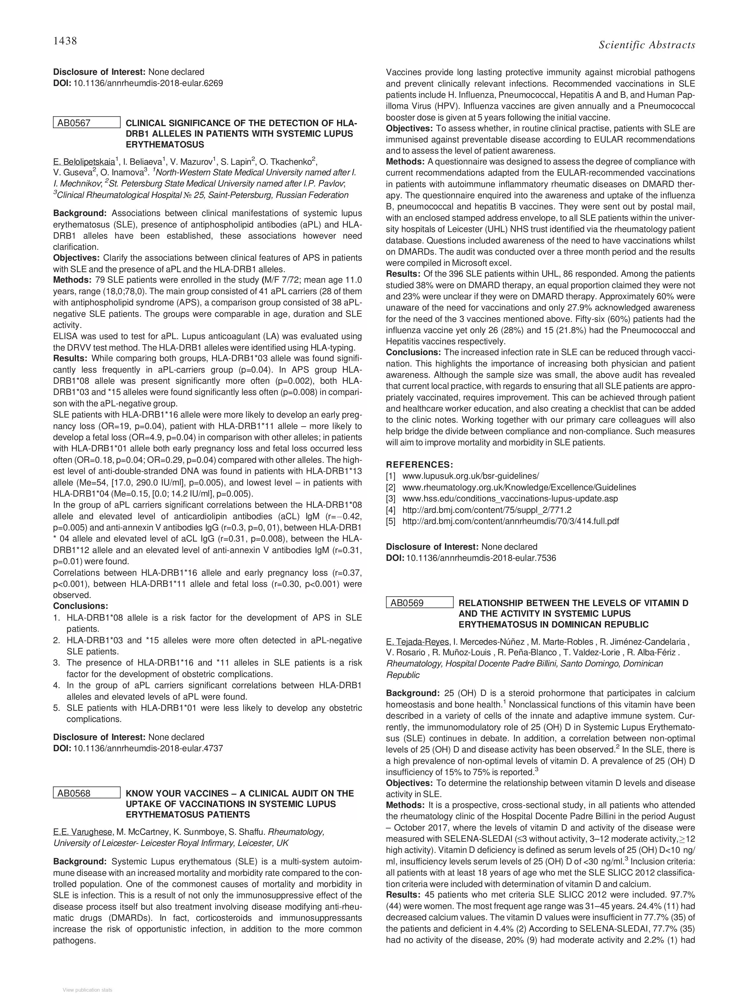 Clinical significance of the detection of HLA-DRB1 alleles in patients with systemic lupus erythematosus Clinical significance of the detection of HLA-DRB1 alleles in patients with systemic lupus erythematosus