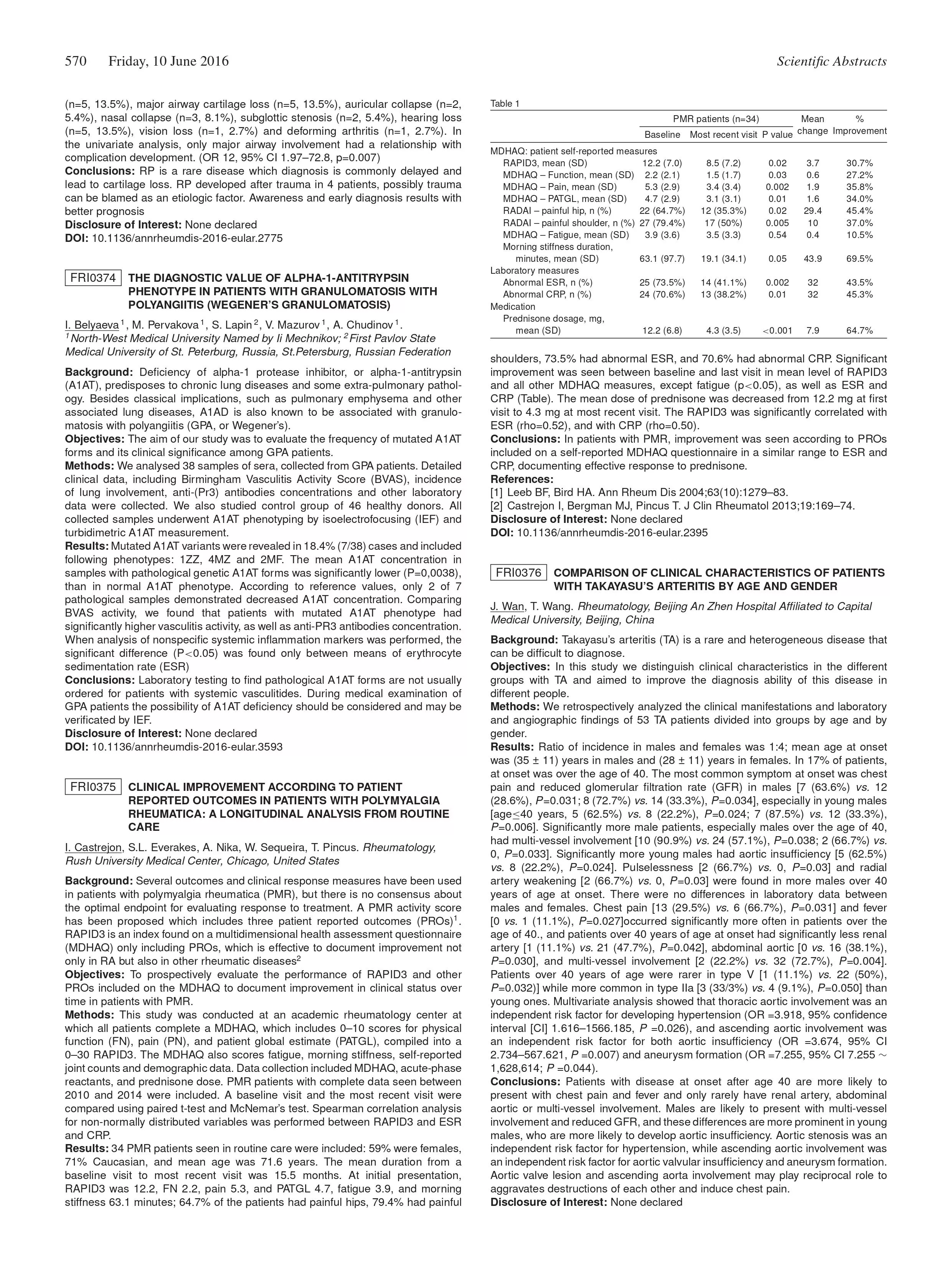 The Diagnostic Value of alpha-1-antitrypsin Phenotype in Patients with Granulomatosis with Polyangiitis (Wegener's Granulomatosis) The Diagnostic Value of alpha-1-antitrypsin Phenotype in Patients with Granulomatosis with Polyangiitis (Wegener's Granulomatosis)