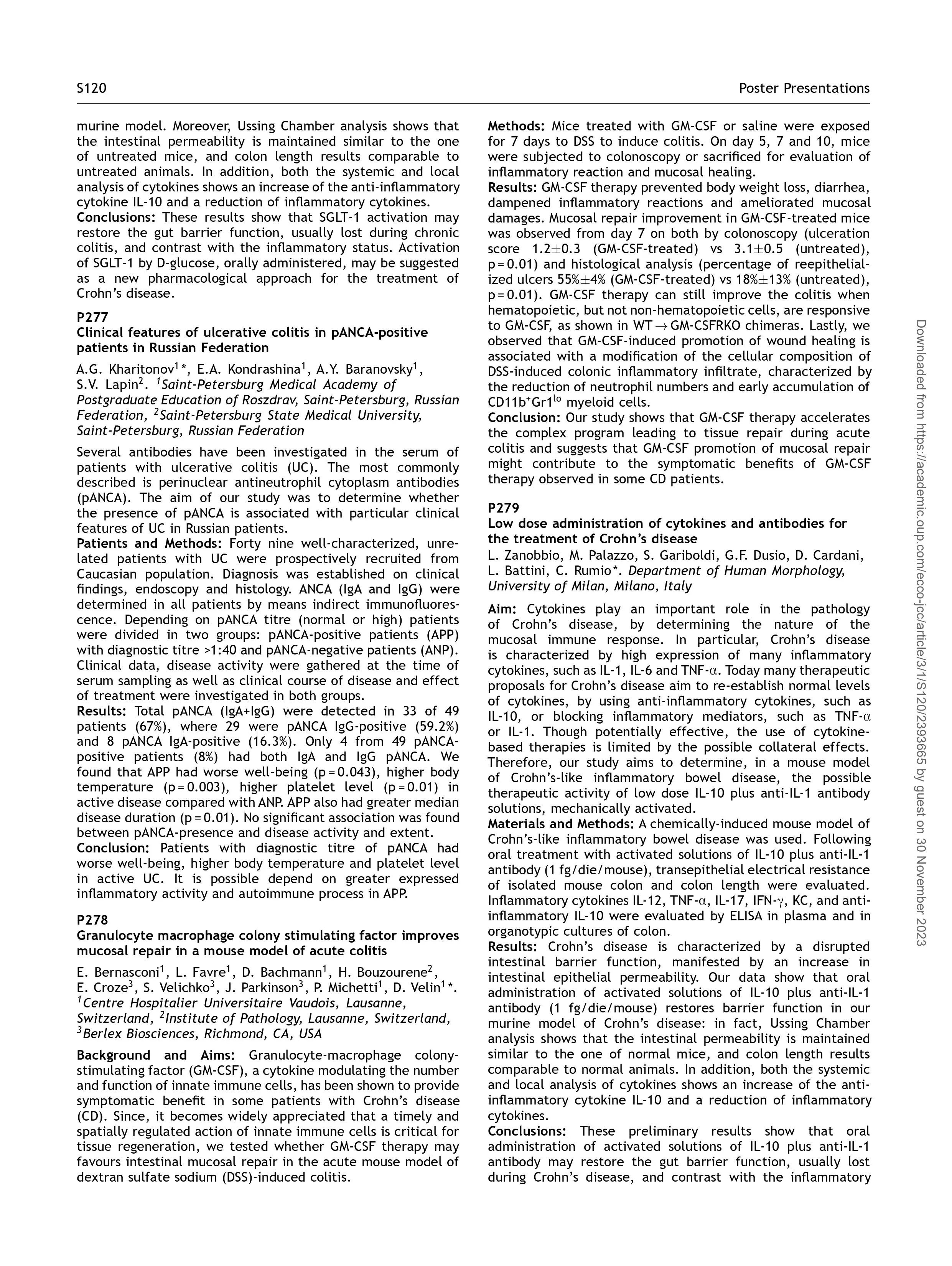 Clinical features of ulcerative colitis in pANCA-positive patients in Russian Federation 