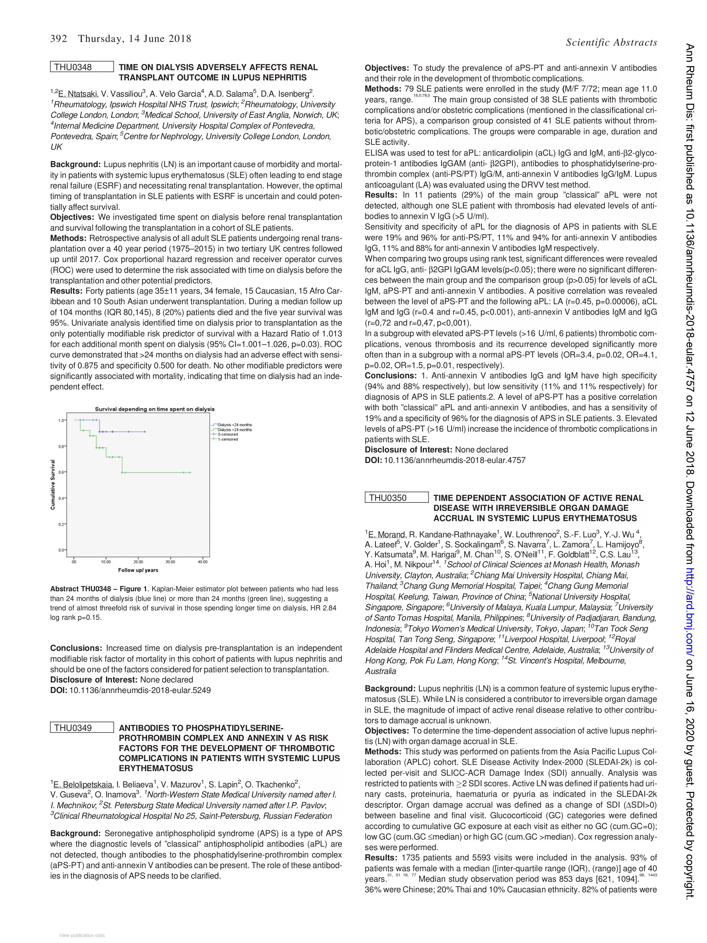 Antibodies to phosphatidylserine-prothrombin complex and annexin V as risk factors for the development of thrombotic complications in patients with systemic lupus erythematosus Antibodies to phosphatidylserine-prothrombin complex and annexin V as risk factors for the development of thrombotic complications in patients with systemic lupus erythematosus
