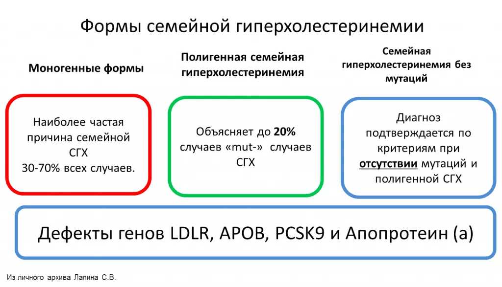 Формы семейной гиперхолестеринемии